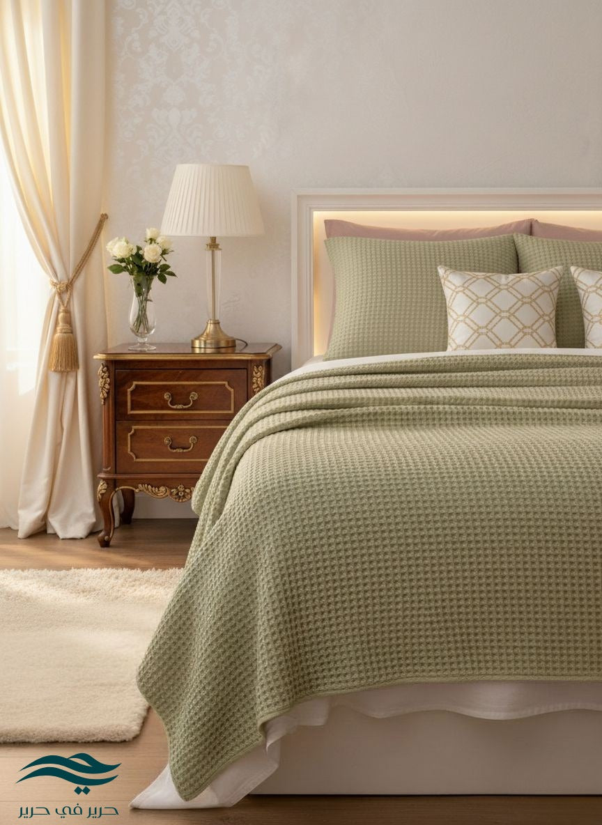 Waffle coverlet