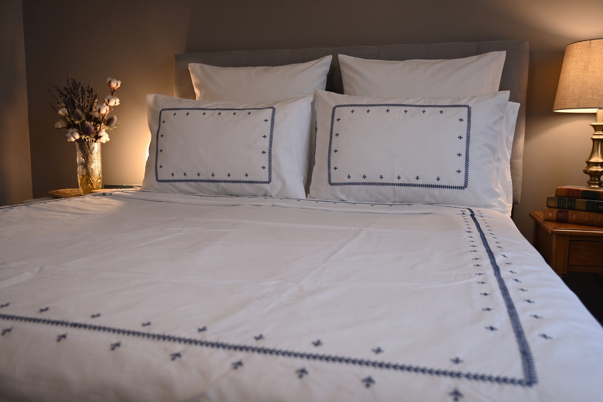 Bas Embroidered Duvet Set – Pure Giza Egyptian Cotton