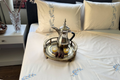 LABEEB Egyptian cotton duvet bedding with border embroidery, view 1 | Hareer x Hareer
