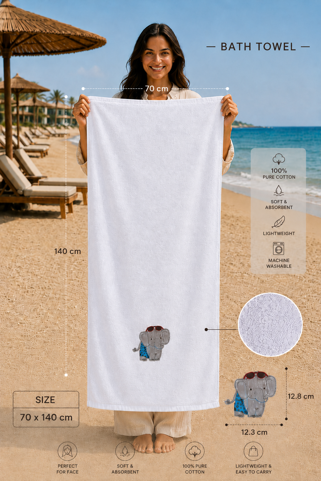 Elephant Splash Kids Towel