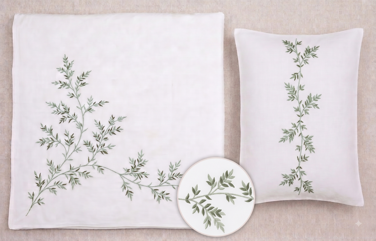 Kayla Duvet 6 pieces - Embroidery pure 100% Egyptian Cotton