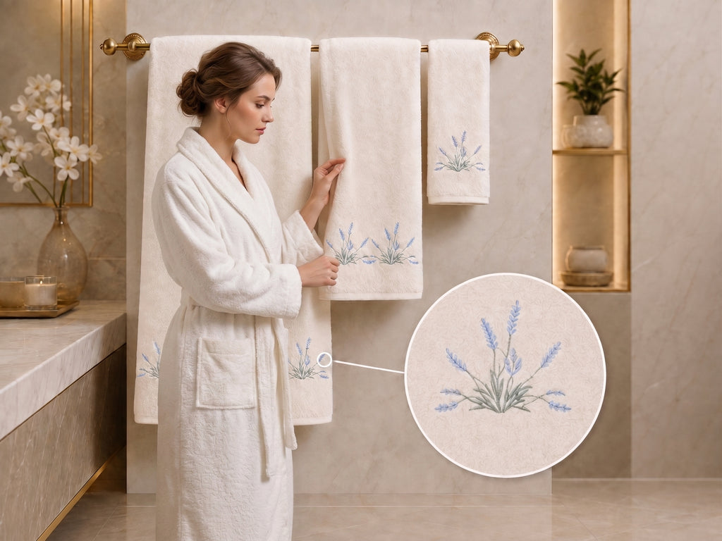 Rose Meadow Embroidered Towel Set - 5 Pieces – product image 2 | Hareer x Hareer