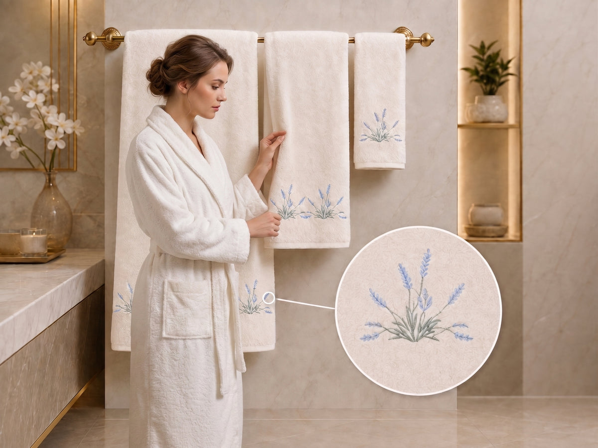 Rose Meadow Embroidered Towel Set - 5 Pieces – product image 2 | Hareer x Hareer
