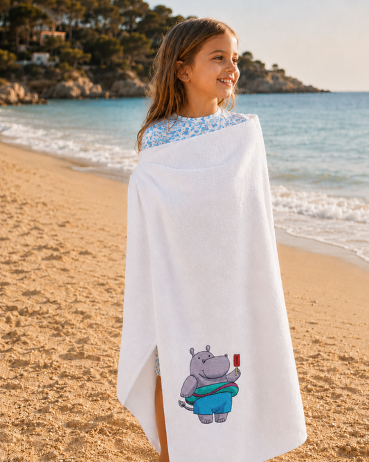 Hippo Splash Kids Face Towel