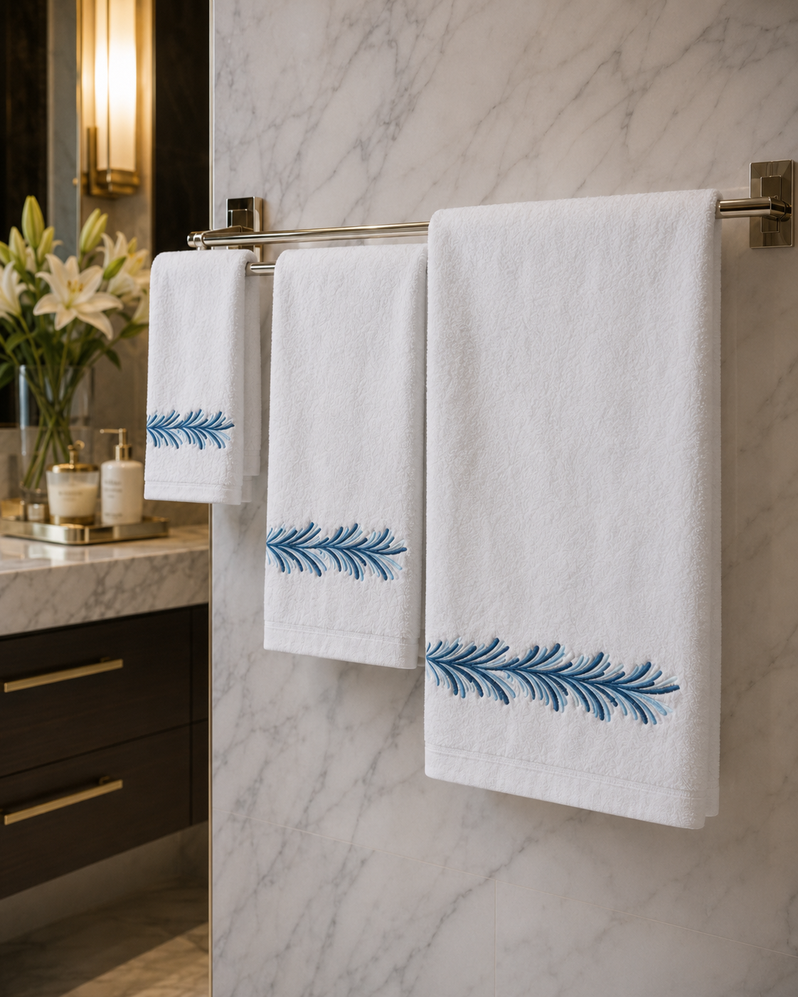 Leil Towel Set (5 Pieces) - Blue