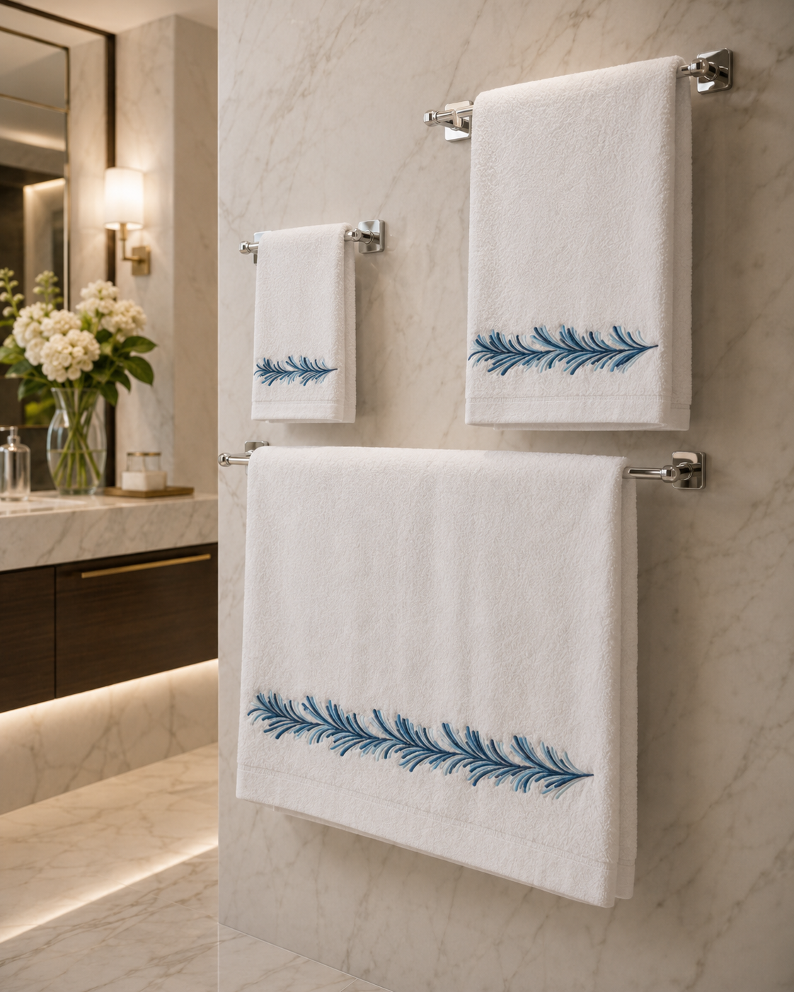 Leil Towel Set (5 Pieces) - Blue