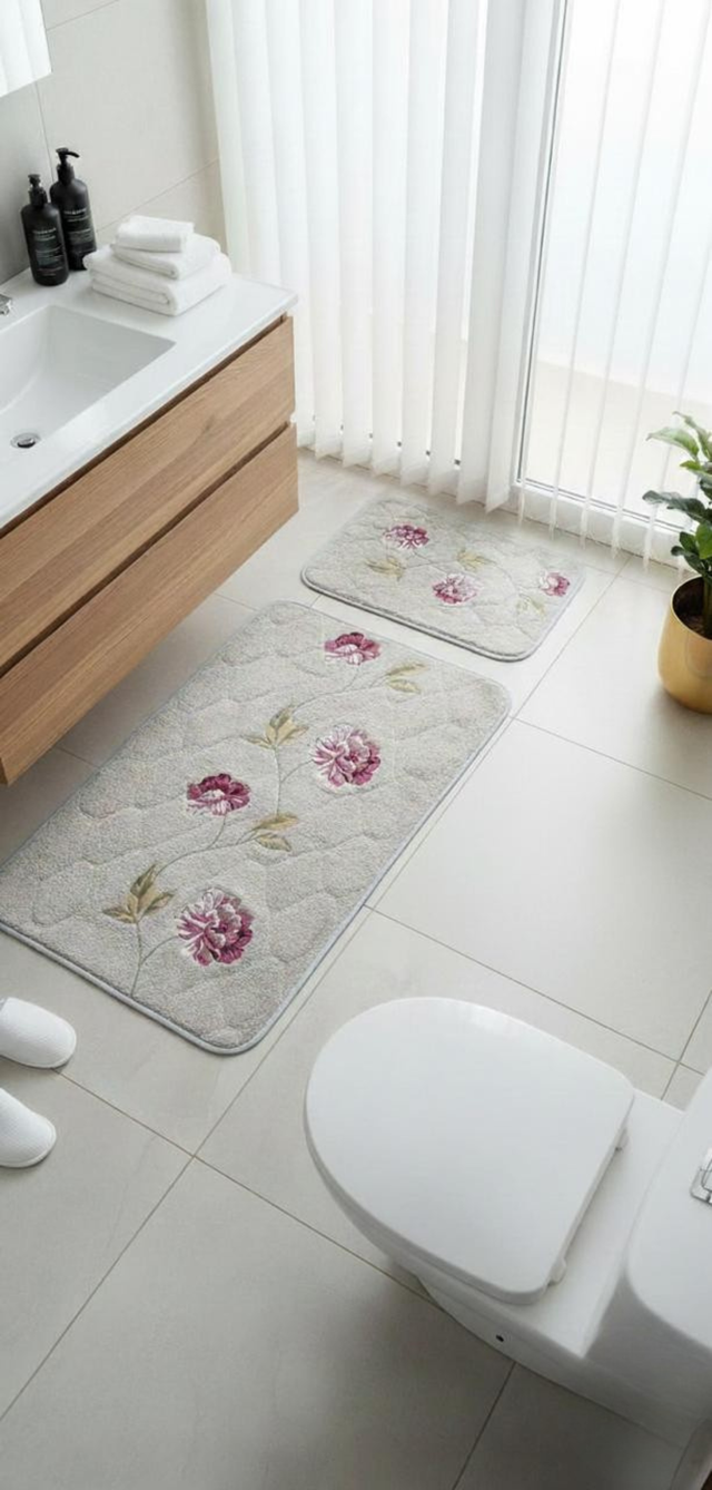 Classic 100% Cotton Terry 3-Piece Bath Mat Set | Hareer x Hareer