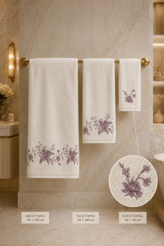 Botanical Embroidered 5-Piece Towel Set