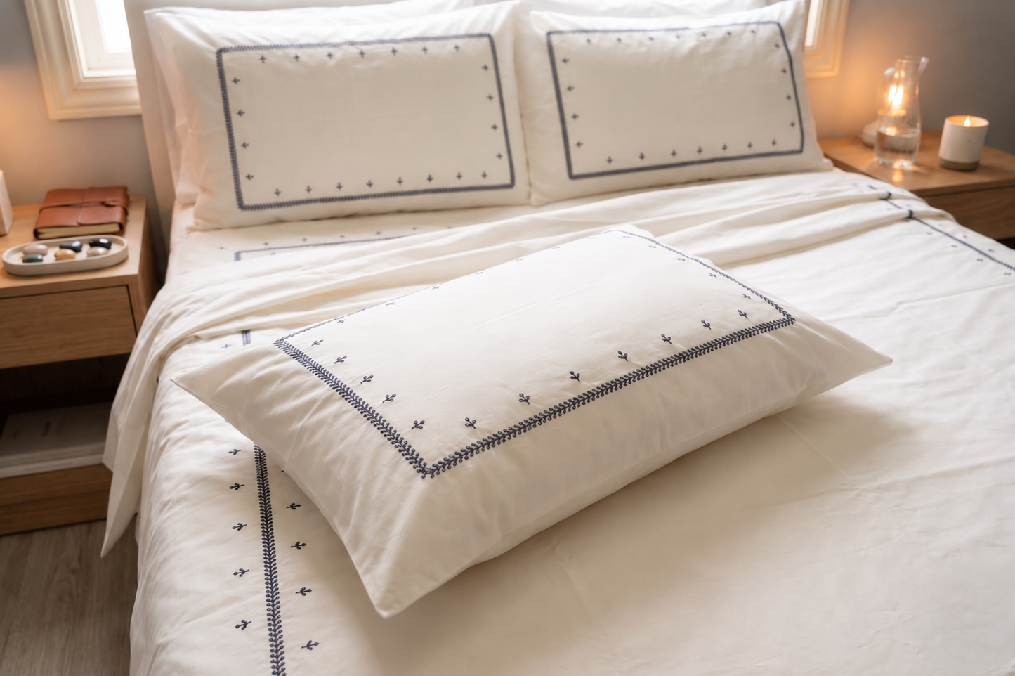 Bas Embroidered Duvet Set – Pure Giza Egyptian Cotton