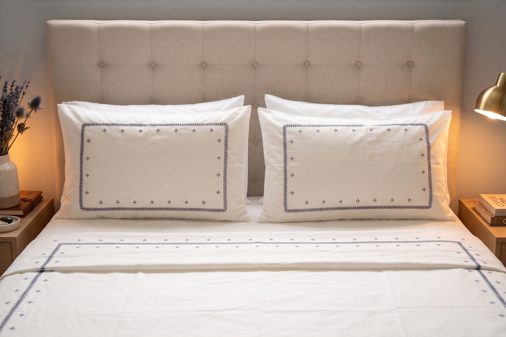 Bas Embroidered Duvet Set – Pure Giza Egyptian Cotton – product image 6 | Hareer x Hareer