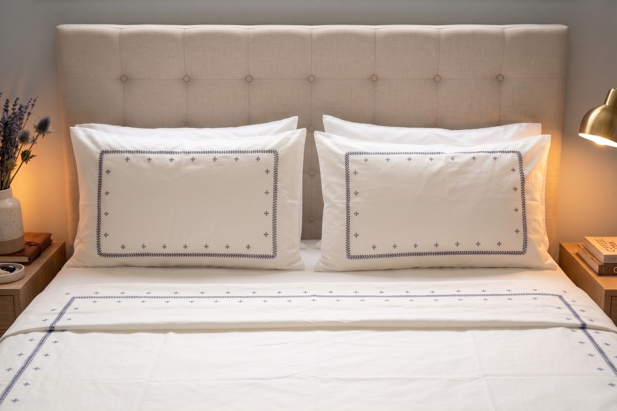 Bas Embroidered Duvet Set – Pure Giza Egyptian Cotton – product image 6 | Hareer x Hareer