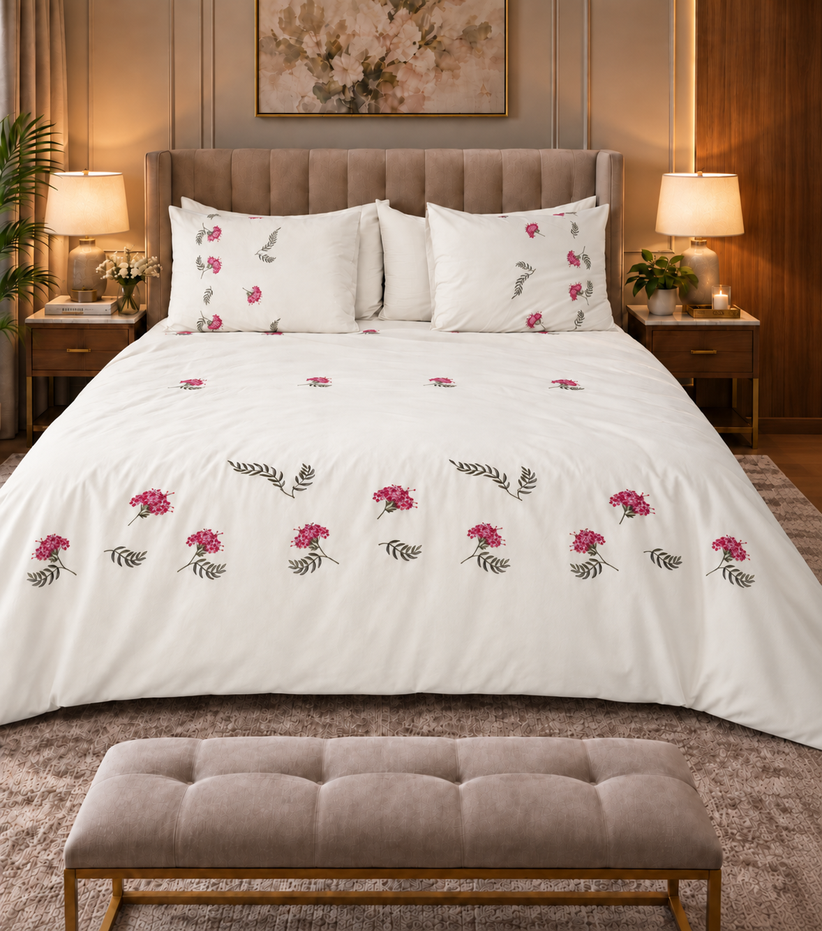 Sherry – Embroidered Egyptian Cotton Duvet Cover – product image 6 | Hareer x Hareer