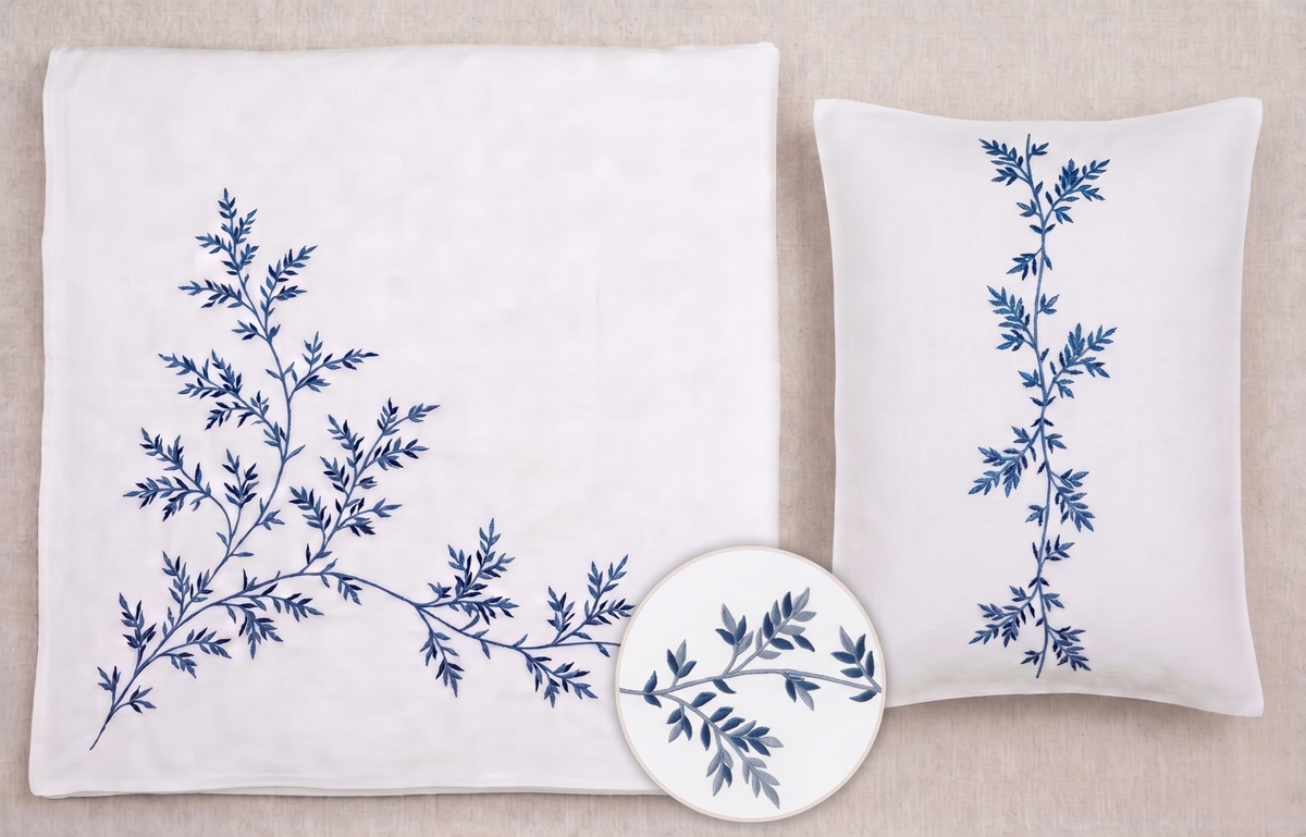 Kayla Duvet 6 pieces - Embroidery pure 100% Egyptian Cotton