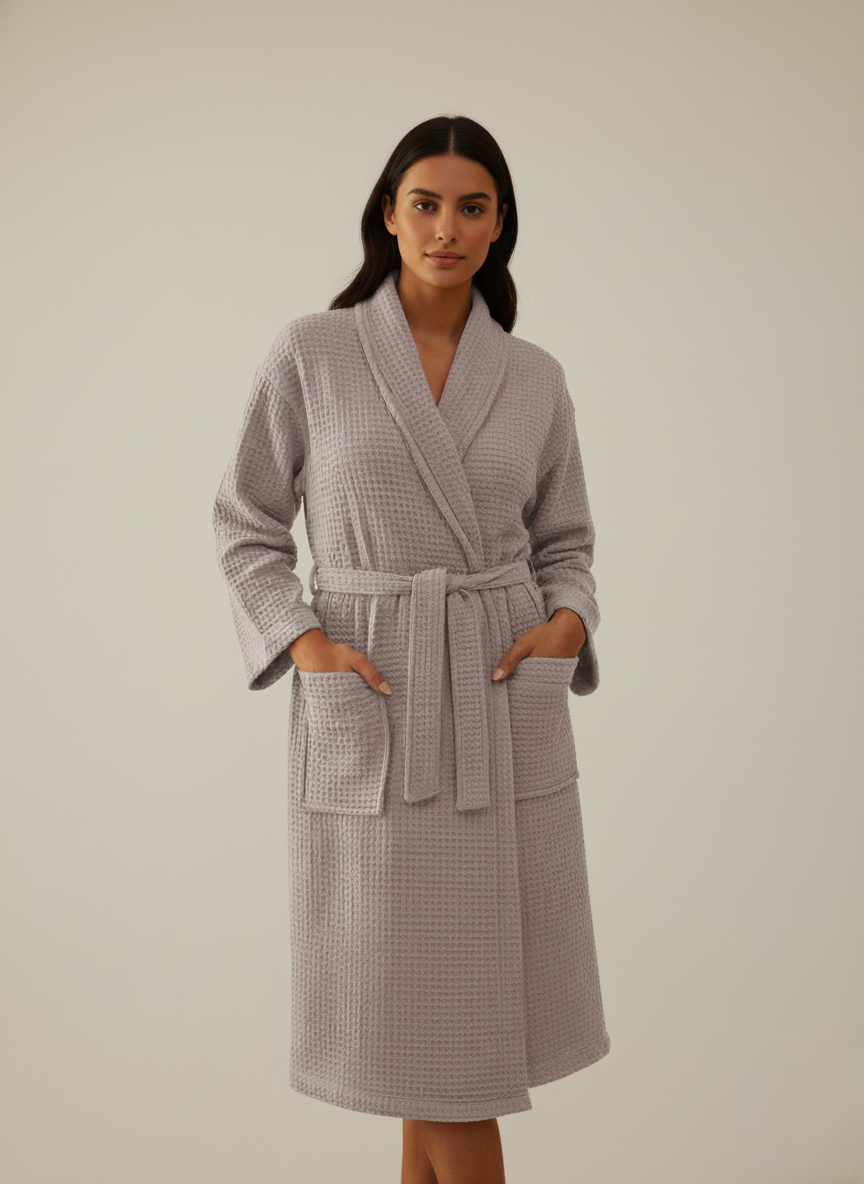 Silver - Bath/Home Waffle Robe – grey | Hareer x Hareer