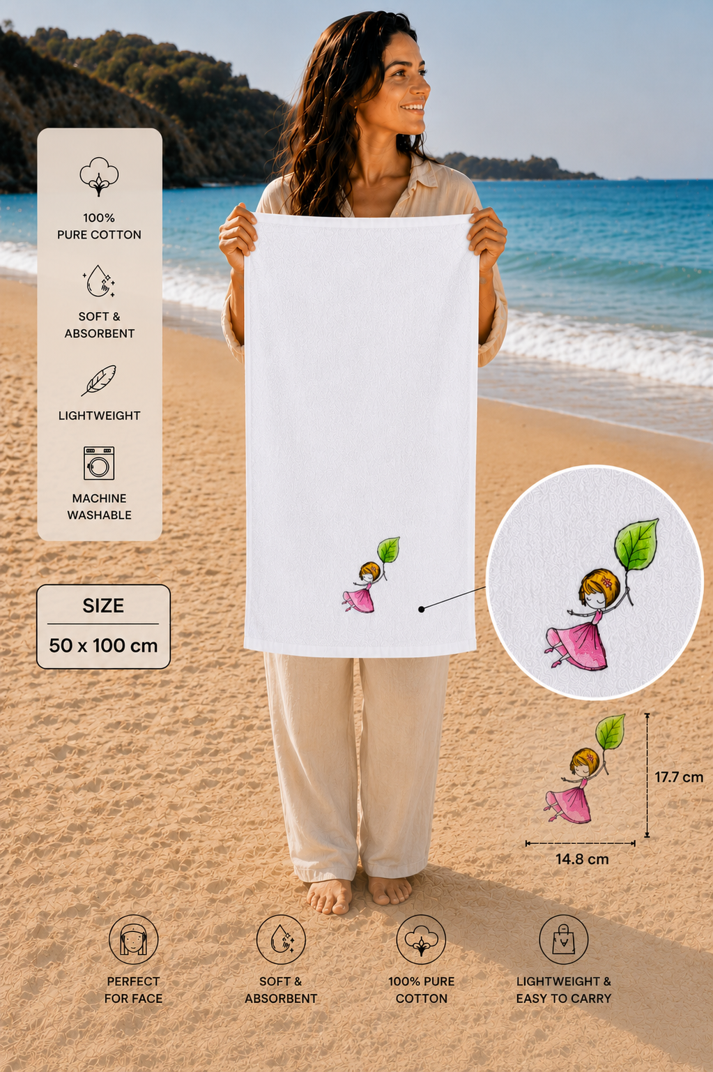Pinky Balloon Kids Towel