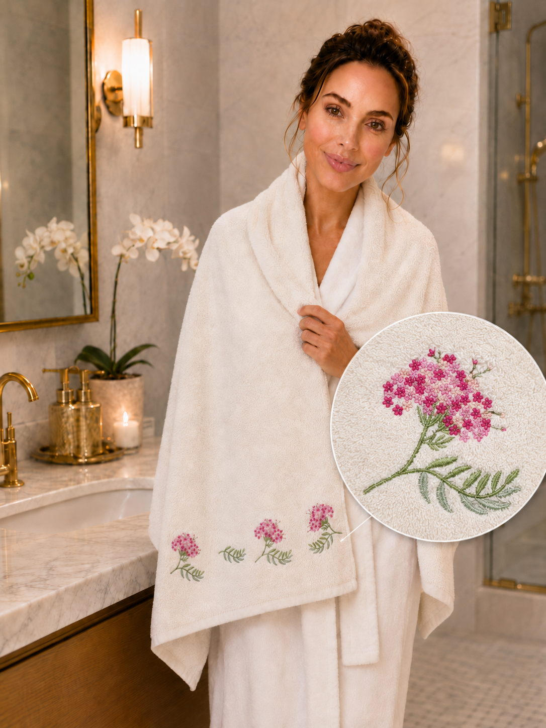Sherry Blush Garden Towel Set 5 Pieces